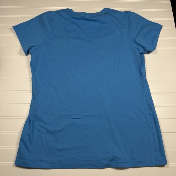 Nike Dri-Fit V-Neck Shot Sleeve T-Shirt Women's XL Blue Slim Fit EUC - Picture 5 of 5